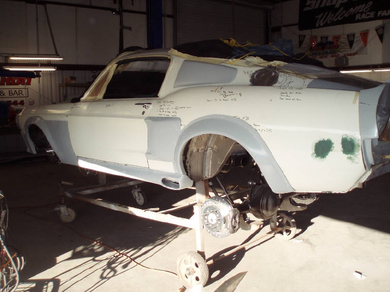 Initial fiberglass body kit installation