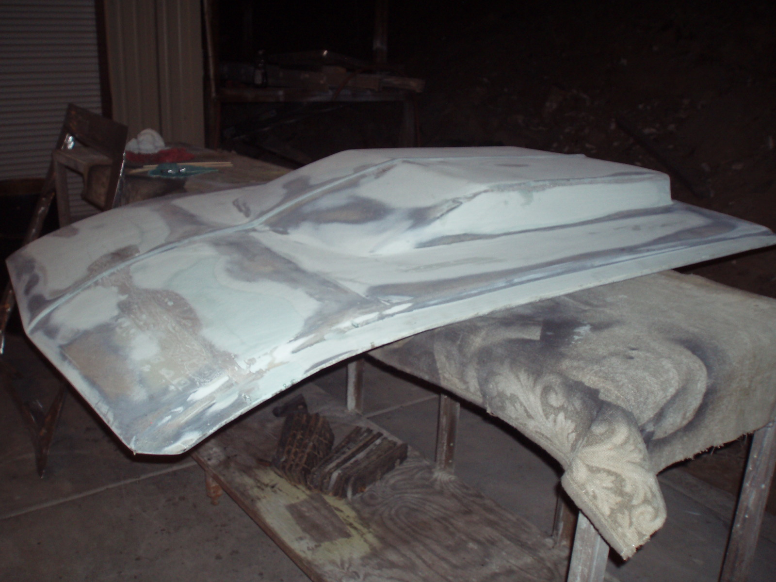 Completed fiberglass hood