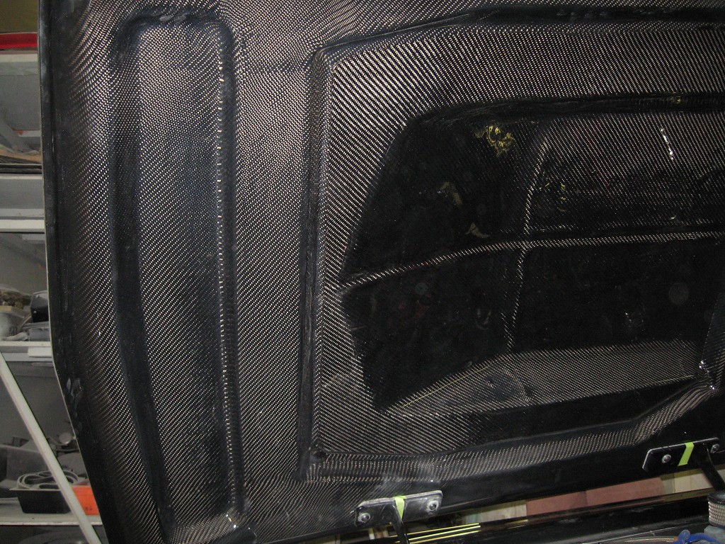 Underside detail reveals carbon-fiber construction