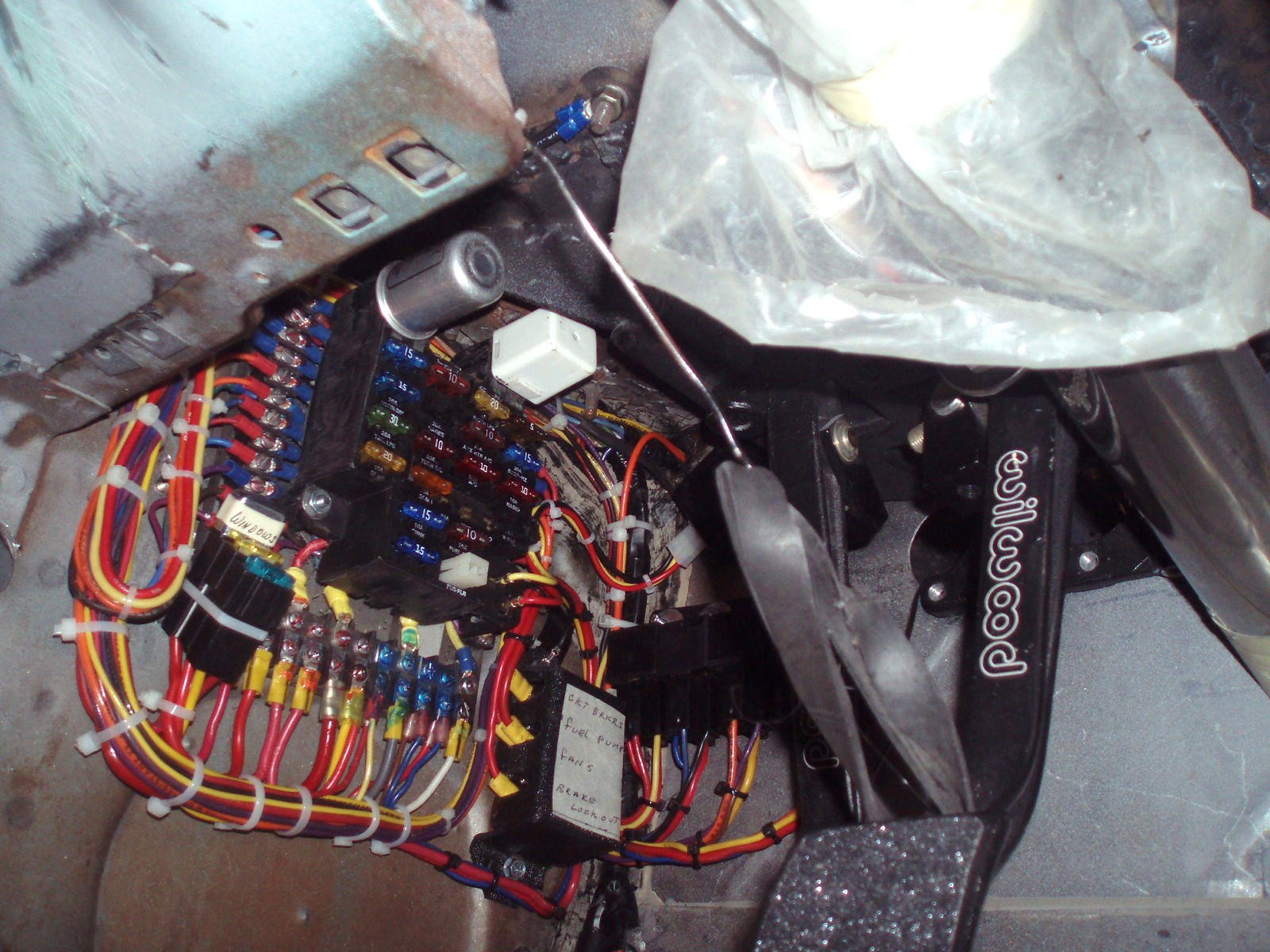 Electrical system integrated cleanly beneath dash