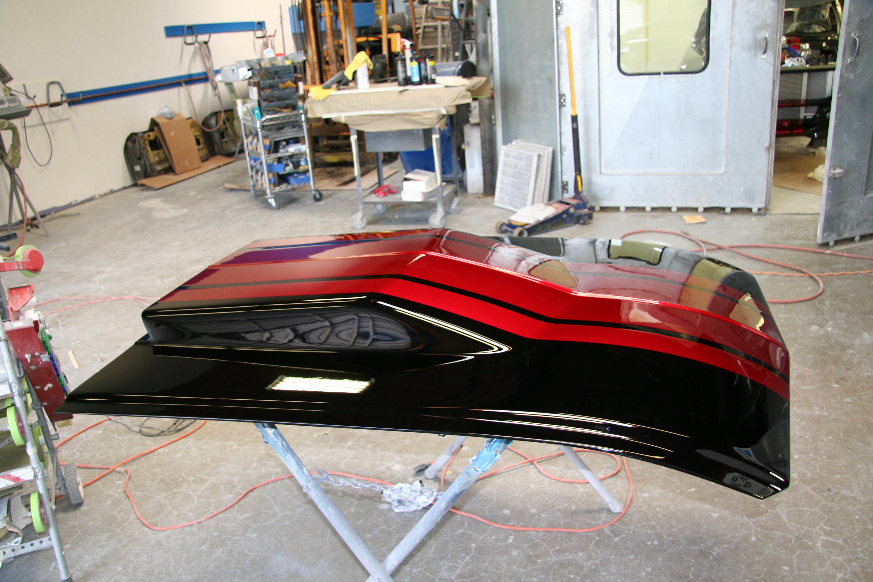 Hood surface refined to final finish quality