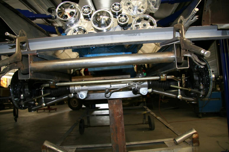 Front suspension with power-assisted Mustang II rack-and-pinion steering